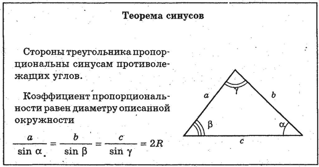 Решение треугольников, теорема синусов