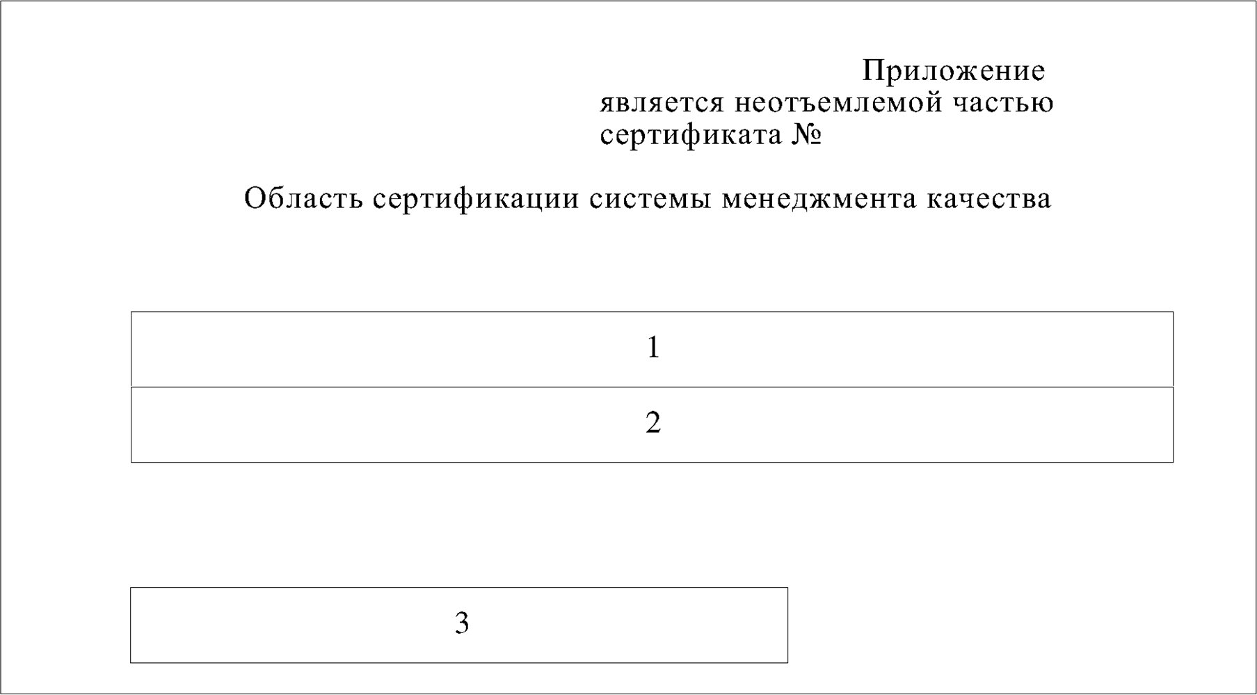Форма приложения к сертификату соответствия (на русском языке)